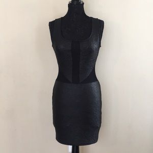 Forever 21 Black Sheer Mesh Cutout Mini Dress